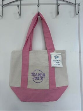 Trader Joe’s Mini Pastel Canvas Tote Bag - Pink